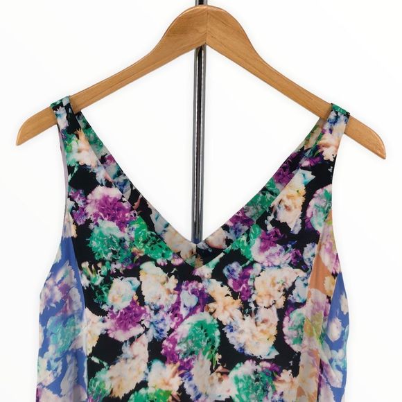 Nanette Lepore Silk Wildflower Shift Dress Sleeveless V Neck size XS - Picture 4 of 13
